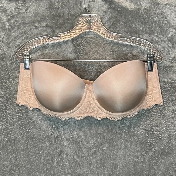 Torrid Curve Women Lightly Lined Multiway Strapless Bra Microfiber Beige 40DD - Picture 1 of 12